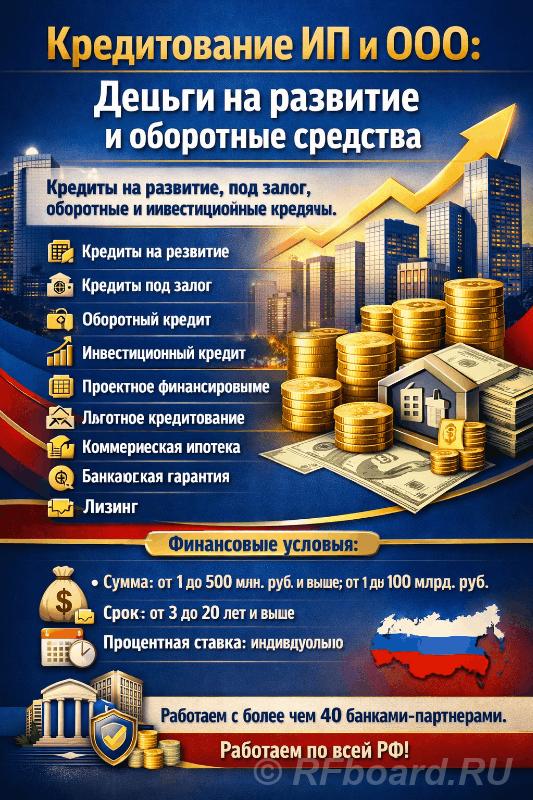 Кредитование ИП и ООО по РФ. Деньги на развитие и оборотные средства. Оренбургская область,  Оренбург