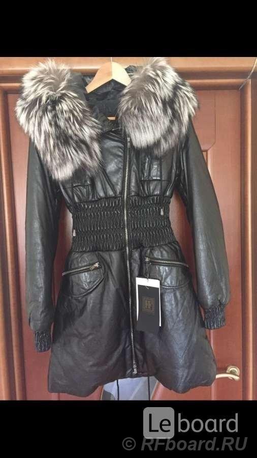 Пуховик куртка новая fashion furs италия 44 46 s m кожа черный мех чер ....  Москва
