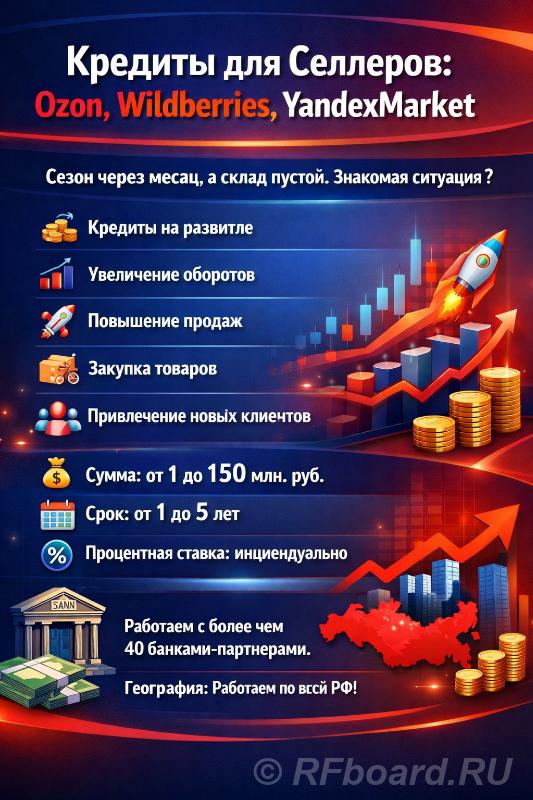 Кредиты для Селлеров по РФ. YandexMarket, Wildberries, Ozon. Омская область,  Омск