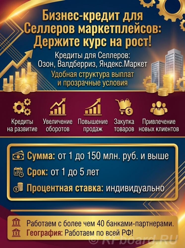 Кредиты для Селлеров маркетплейсов по РФ. Валдберис, Озон, Яндекс. Мар .... Свердловская область,  Екатеринбург