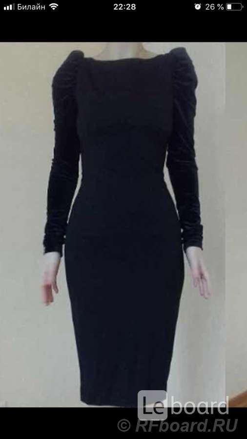 Платье футляр новое м 46 чёрное миди по фигуре ткань плотная вечернее  ....  Москва