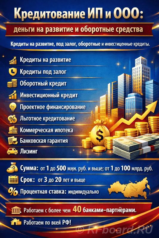 Кредитование ИП и ООО по РФ. Деньги на развитие и оборотные средства. Красноярский край,  Красноярск