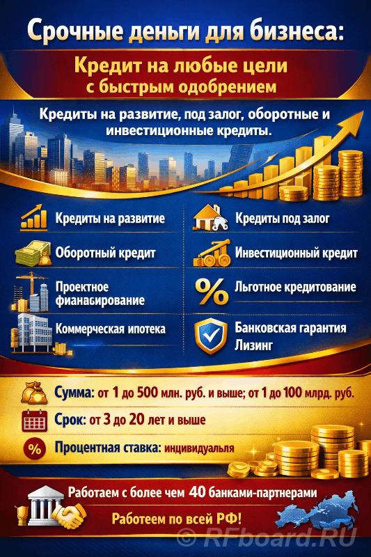 Срочный кредит для бизнеса на любые цели по РФ. Быстрое одобрение. Тюменская область,  Тюмень